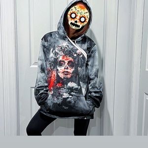 Day of the dead gothic hoodie size Large